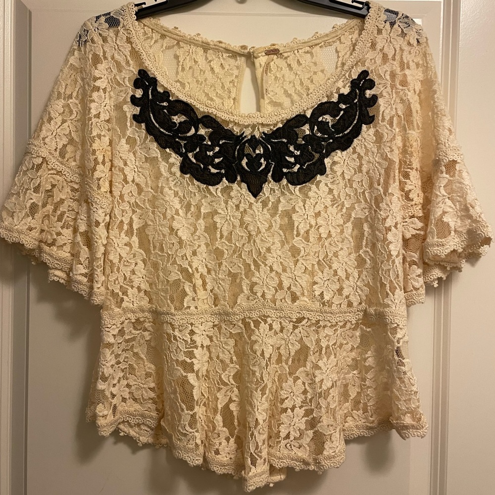Free People top, Size S, Off white